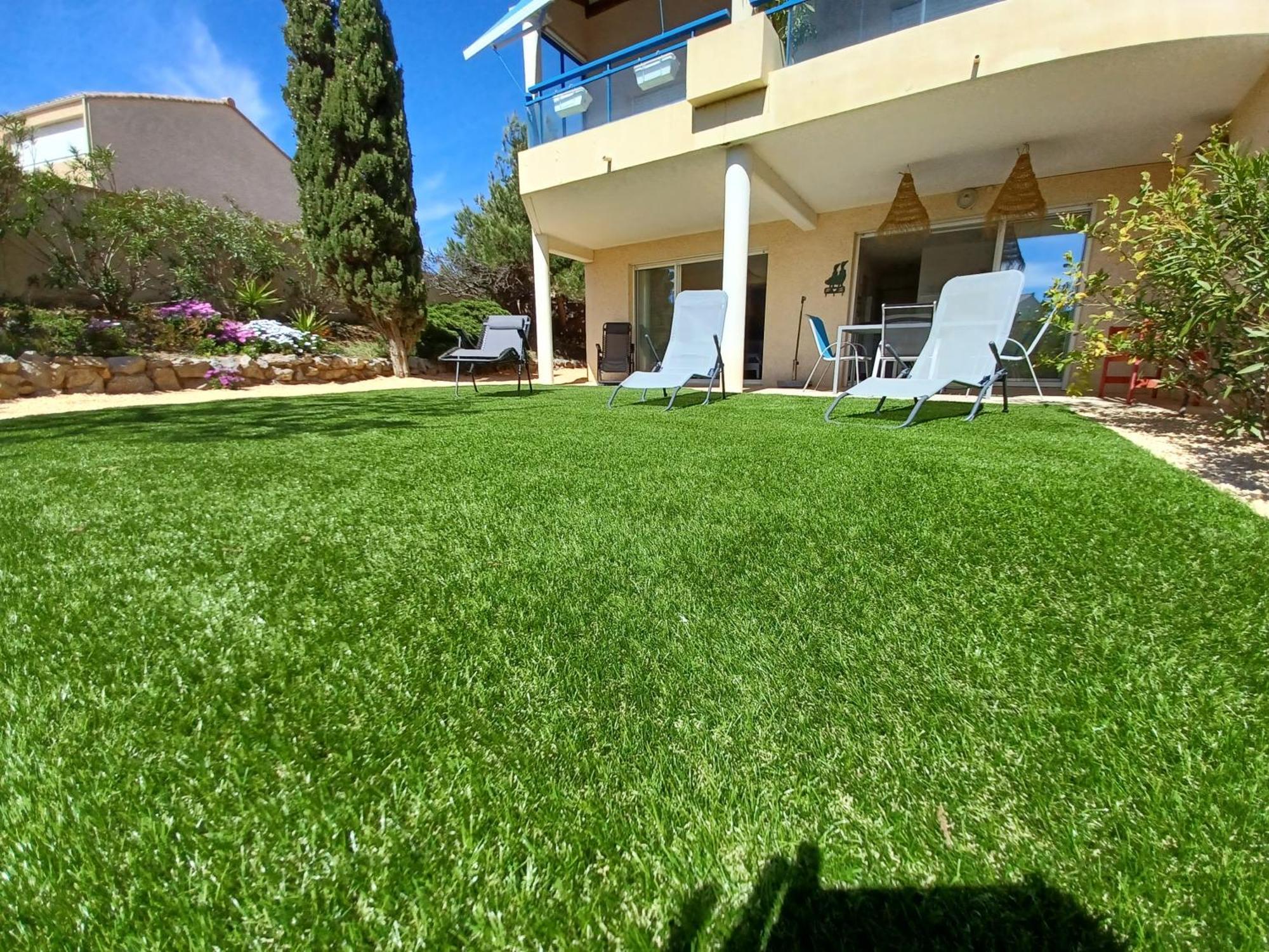 Plain-Pied Jardin 6 Personnes Clim Vue Mer Parking Wifi Terrasse Piscine Dans La Residence Saint-Pierre-la-Mer  Exteriér fotografie