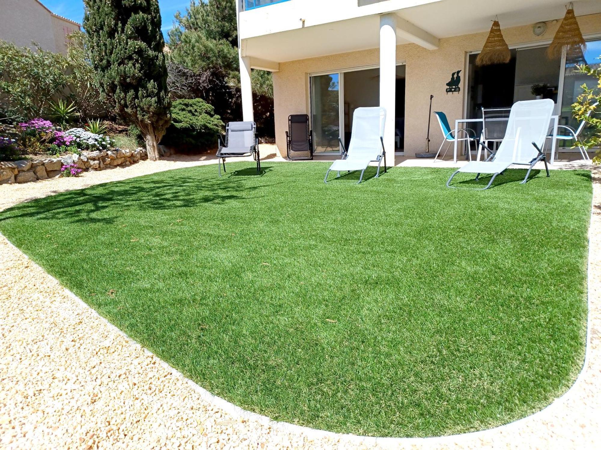 Plain-Pied Jardin 6 Personnes Clim Vue Mer Parking Wifi Terrasse Piscine Dans La Residence Saint-Pierre-la-Mer  Exteriér fotografie