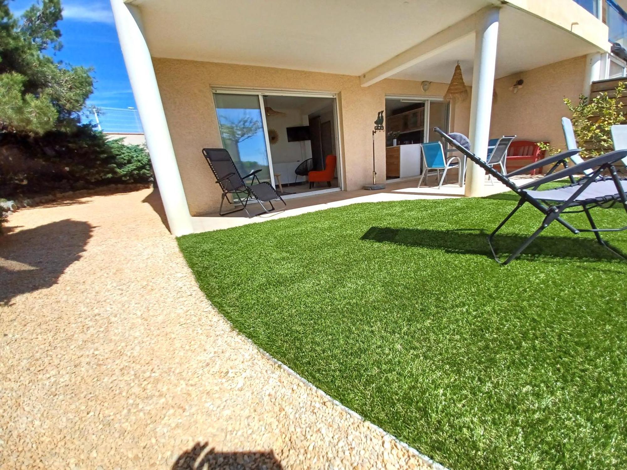 Plain-Pied Jardin 6 Personnes Clim Vue Mer Parking Wifi Terrasse Piscine Dans La Residence Saint-Pierre-la-Mer  Exteriér fotografie