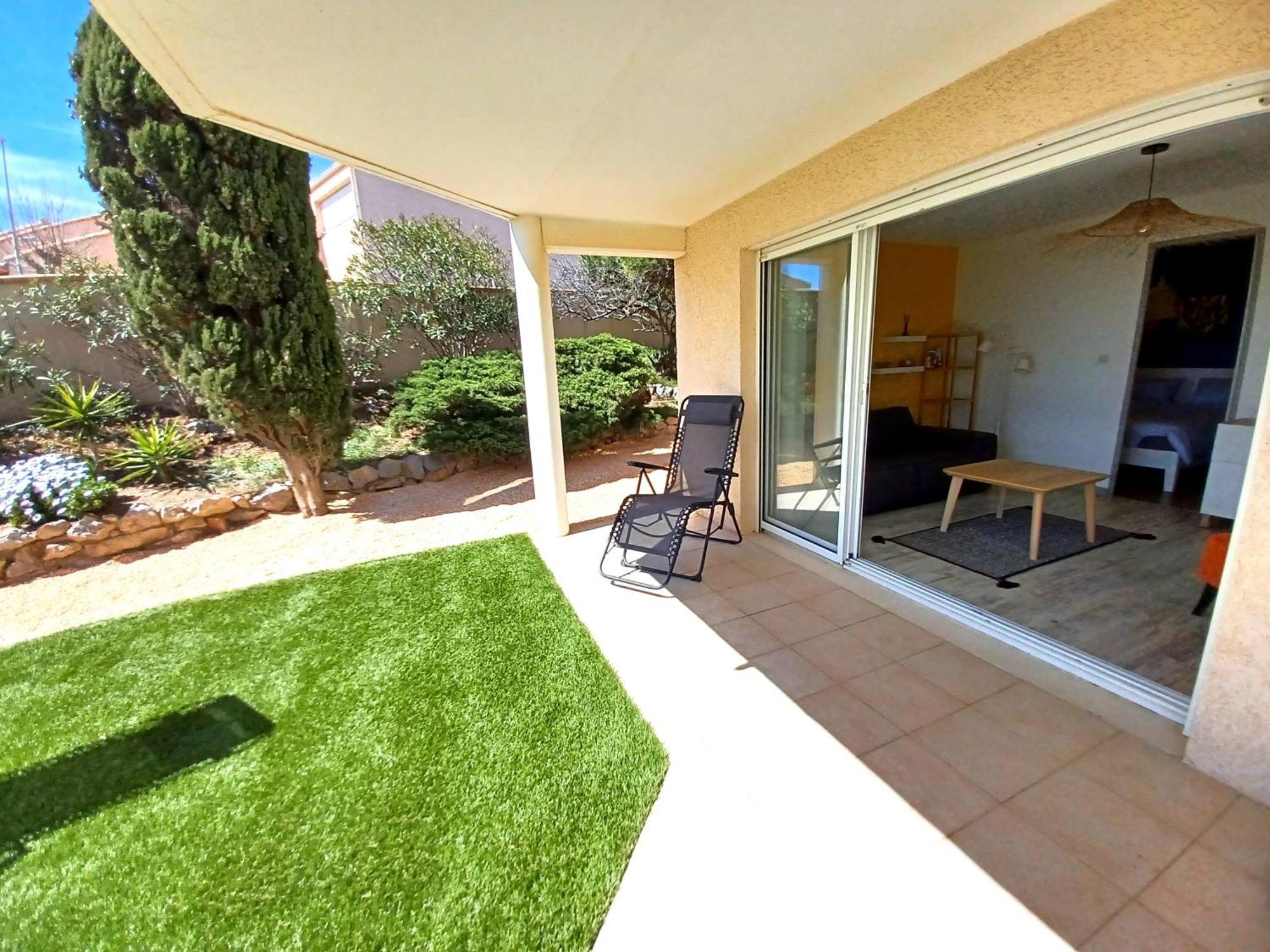 Plain-Pied Jardin 6 Personnes Clim Vue Mer Parking Wifi Terrasse Piscine Dans La Residence Saint-Pierre-la-Mer  Exteriér fotografie